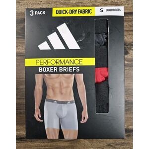 Adidas Performance Boxer Briefs Underwear 3-Pack‎ Men's Size Small New